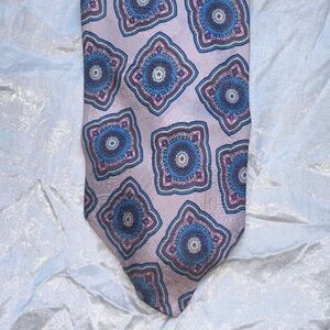 Vintage 80s Polo by Ralph Lauren pink‎ & blue paisley pattern silk tie
